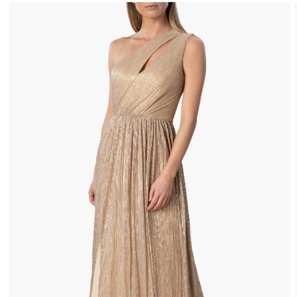 Dress the Population Kienna Shimmer Cutout Detail One-Shoulder Gown size Small